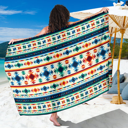 Aztec Pattern Print Design 02 Sarong Pareo Wrap