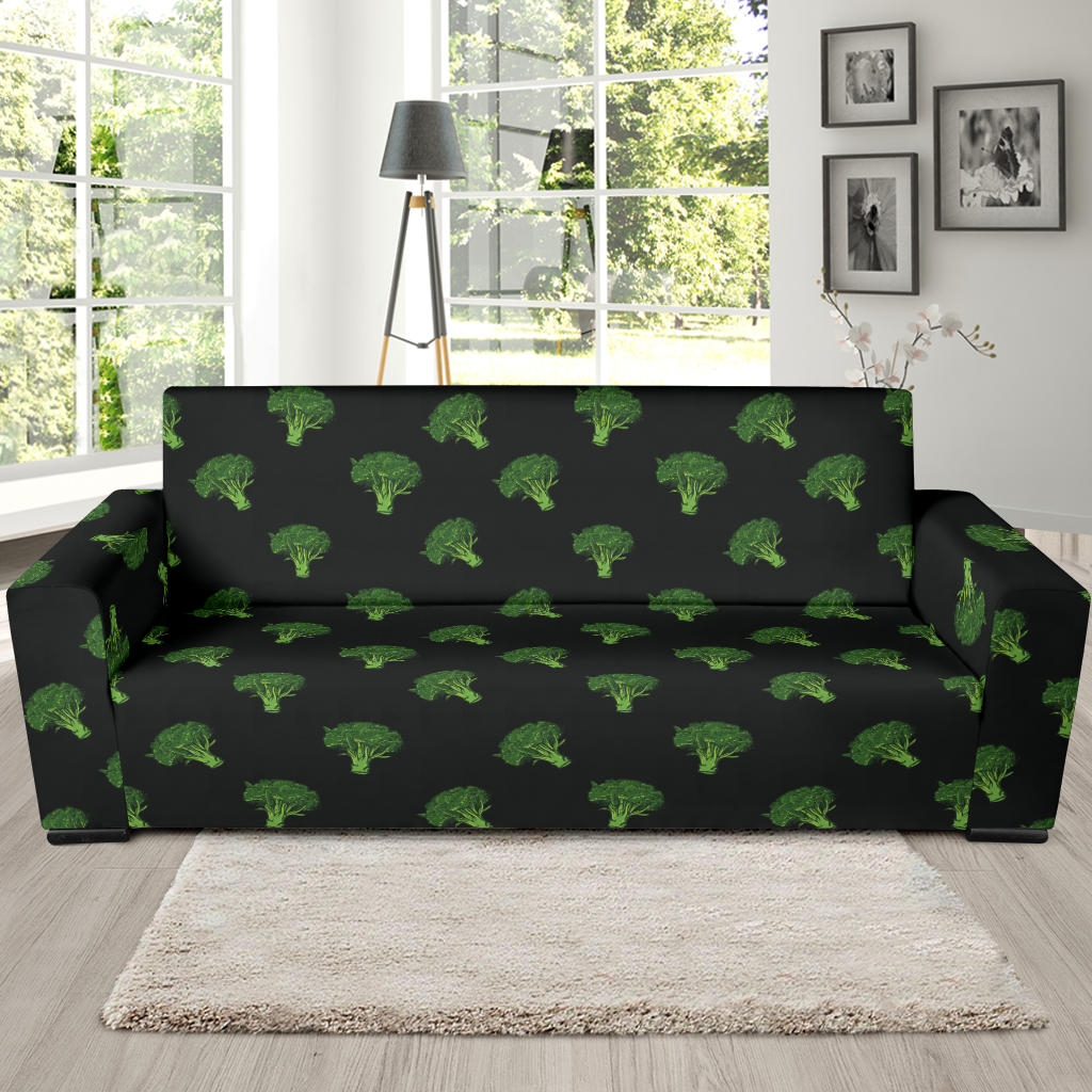 Broccoli Pattern Print Design 04 Sofa Slipcover