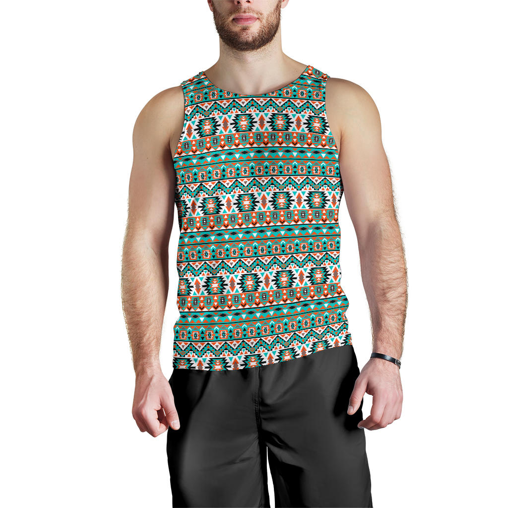 Indian Navajo Ethnic Themed Design Print Men Tank Top