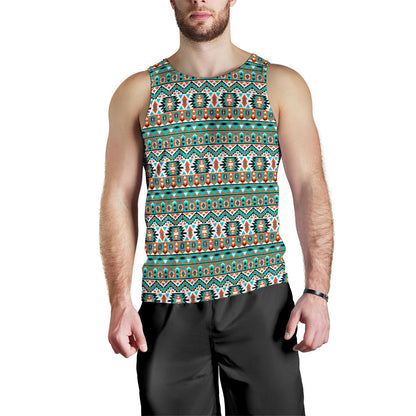Indian Navajo Ethnic Themed Design Print Men Tank Top