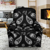 Bandana Paisley Black Print Design LKS308 Recliner Slipcover