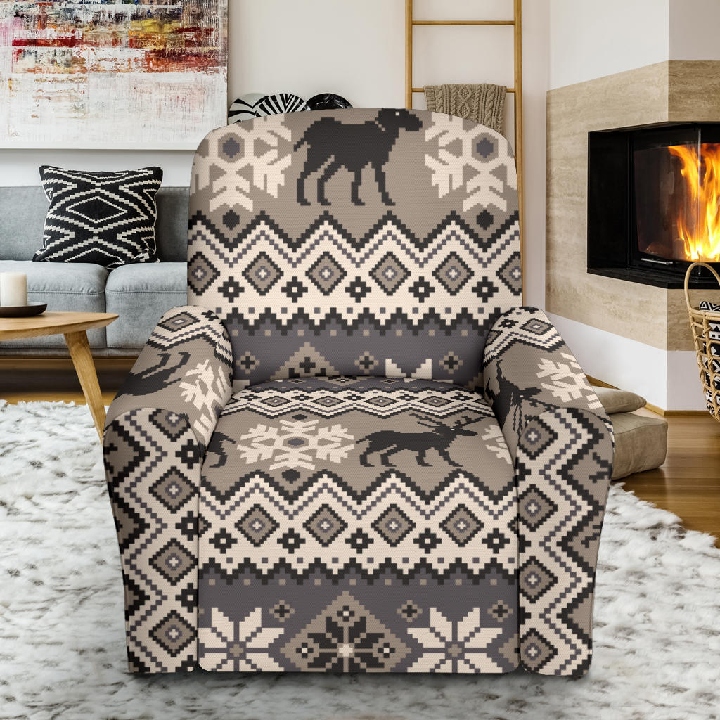Nordic Pattern Print Design A01 Recliner Slipcover with Pocket
