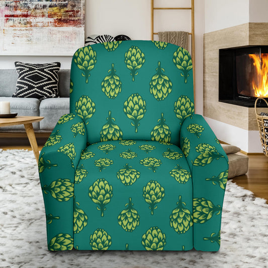 Artichoke Pattern Print Design 04 Recliner Slipcover with Pocket