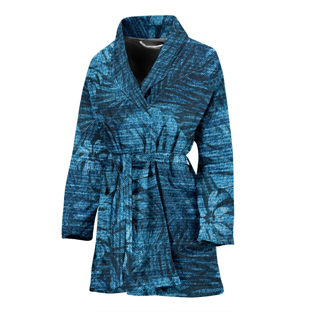 Jean Tropical Pattern Print Design 04 Women Bathrobe