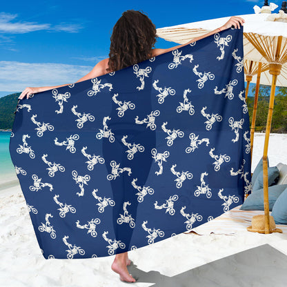 Motocross Pattern Print Design 01 Sarong Pareo Wrap
