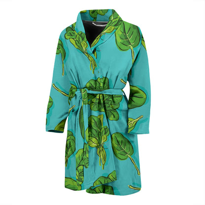 Spinach Print Design LKS301 Men Bathrobe