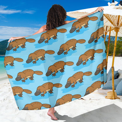 Platypus Pattern Print Design A02 Sarong Pareo Wrap