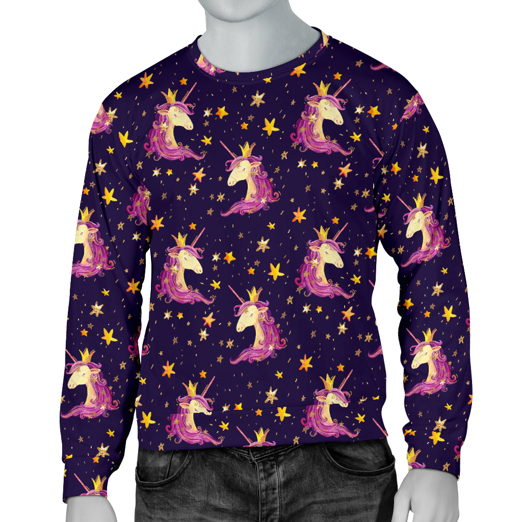 Unicorn Princess Star Sparkle Men Long Sleeve Sweatshirt