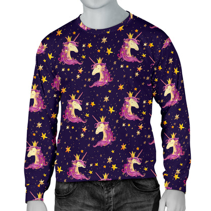 Unicorn Princess Star Sparkle Men Long Sleeve Sweatshirt