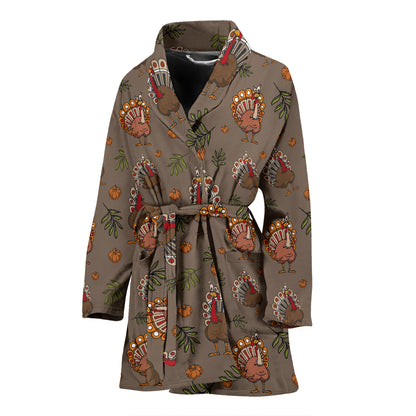 Thanksgiving Print Design LKS306 Women Bathrobe