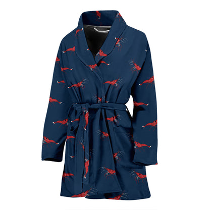 Shrimp Print Design LKS305 Women Bathrobe