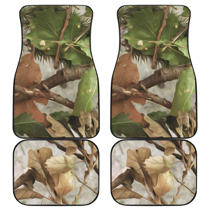 Camo Realistic Tree Forest Print Car Floor Mats Front Back