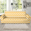 Chevron Orange Pattern Print Design 01 Sofa Slipcover