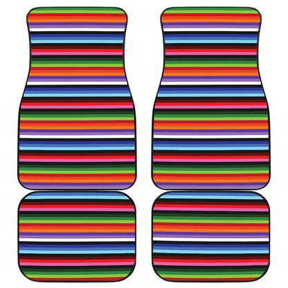 Serape Design Car Floor Mats Front Back