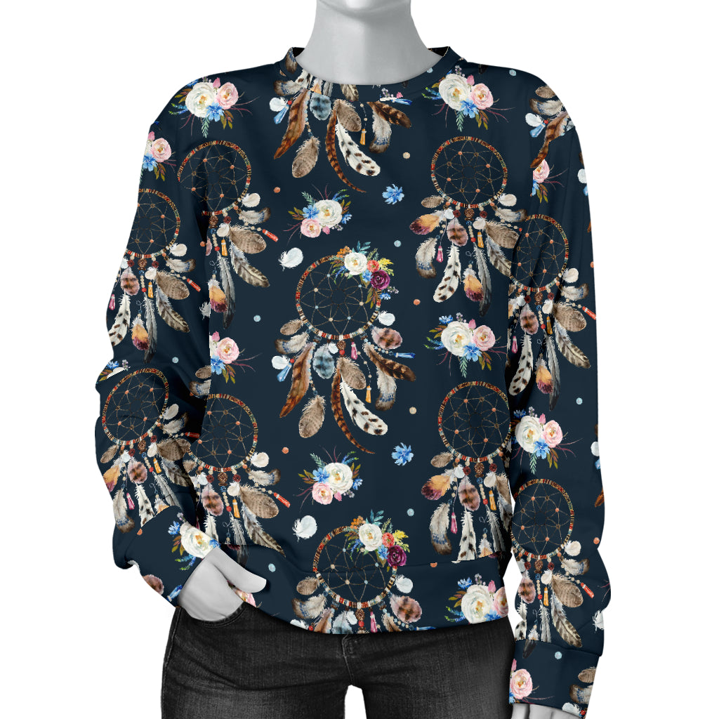 Dream Catcher Boho Floral Style Women Long Sleeve Sweatshirt