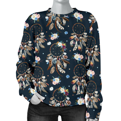 Dream Catcher Boho Floral Style Women Long Sleeve Sweatshirt