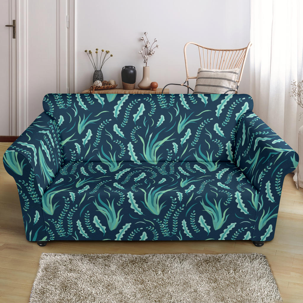 Seaweed Print Design LKS302 Loveseat Couch Slipcover