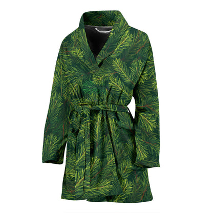 Christmas Tree Pattern Print Design 02 Women Bathrobe