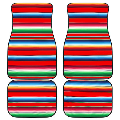Serape Print Car Floor Mats Front Back