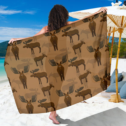 Moose Pattern Print Design 03 Sarong Pareo Wrap