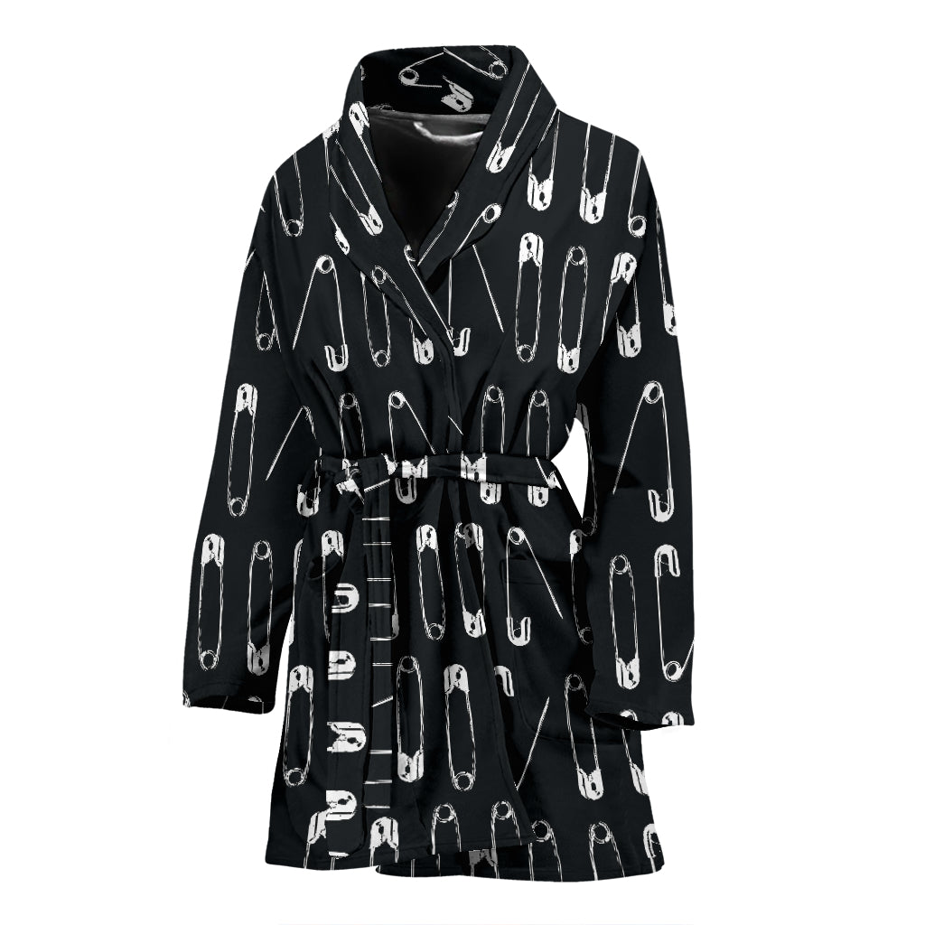 Safety Pin Print Design LKS302 Women Bathrobe