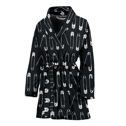 Safety Pin Print Design LKS302 Women Bathrobe