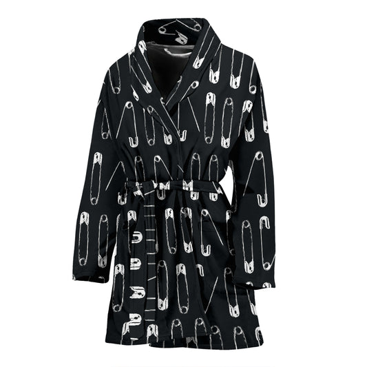 Safety Pin Print Design LKS302 Women Bathrobe