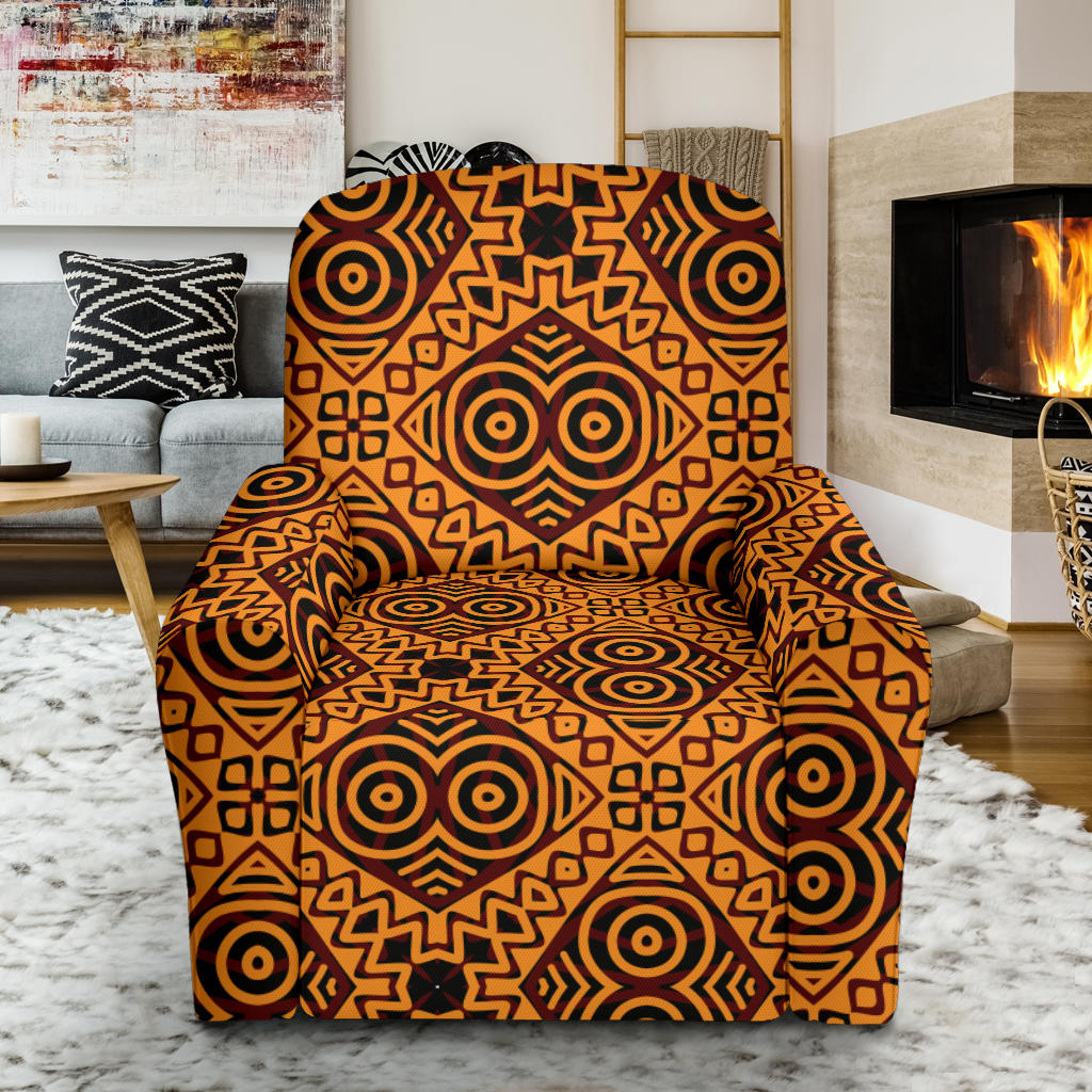 African Pattern Print Design 05 Recliner Slipcover with Pocket