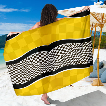 Checkered Pattern Print Design 02 Sarong Pareo Wrap