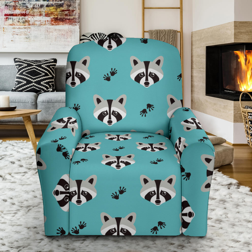Raccoon Pattern Print Design A01 Recliner Slipcover with Pocket