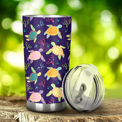 Sea Turtle Color Smile Tumbler