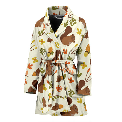 Squirrel Print Design LKS3010 Women Bathrobe