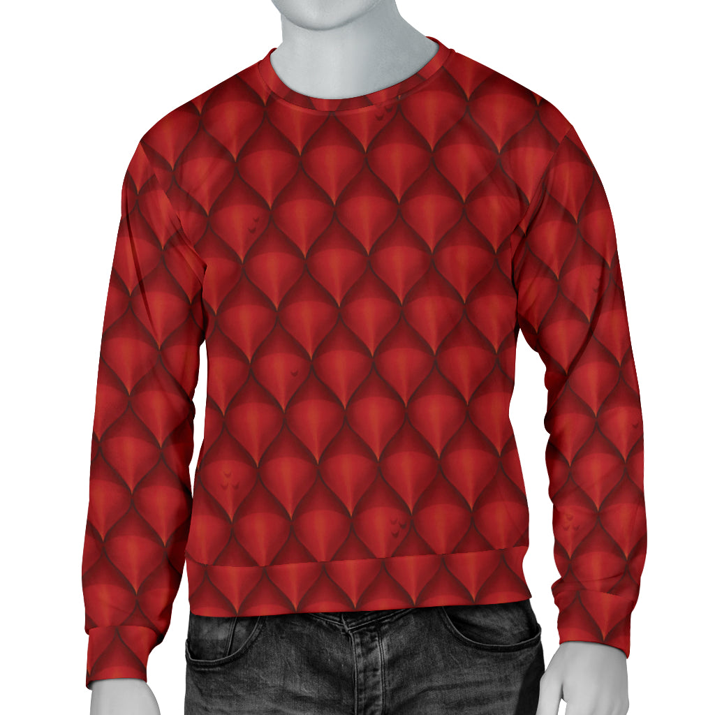 Dragons Red Skin Texture Men Long Sleeve Sweatshirt