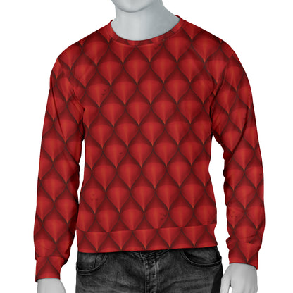 Dragons Red Skin Texture Men Long Sleeve Sweatshirt