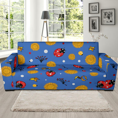 Ladybug Pattern Print Design 05 Sofa Slipcover