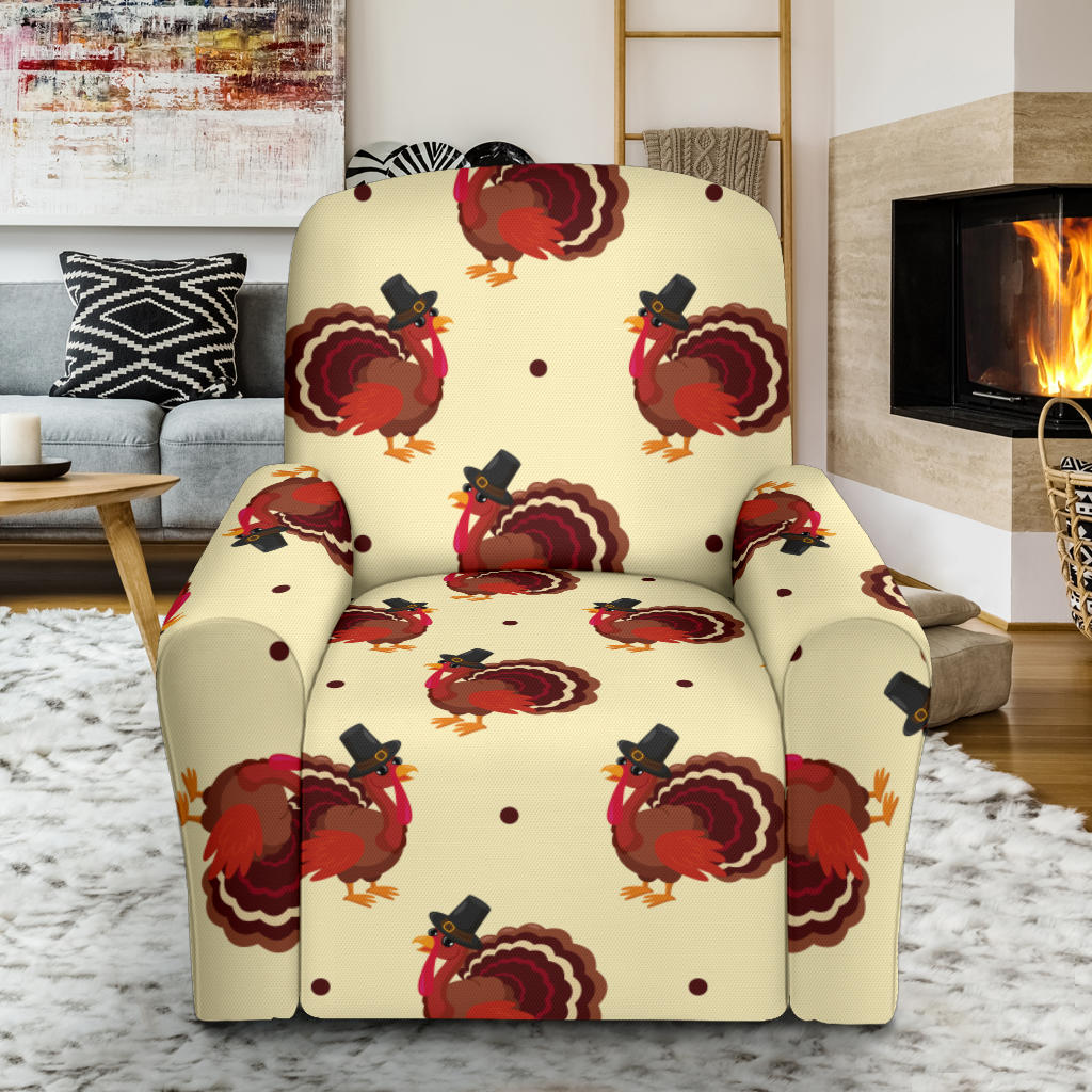 Thanksgiving Print Design LKS3010 Recliner Slipcover with Pocket