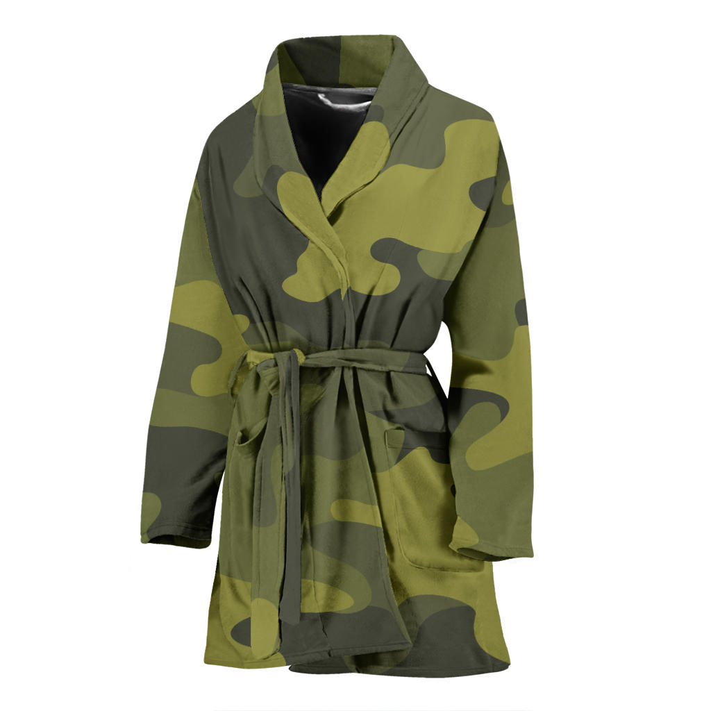 Military Camouflage Pattern Print Design 02 Women Bathrobe