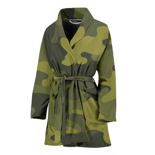 Military Camouflage Pattern Print Design 02 Women Bathrobe