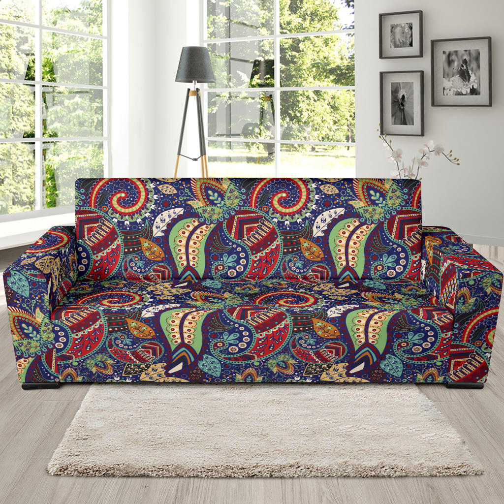 Paisley Boho Pattern Print Design A03 Sofa Slipcover