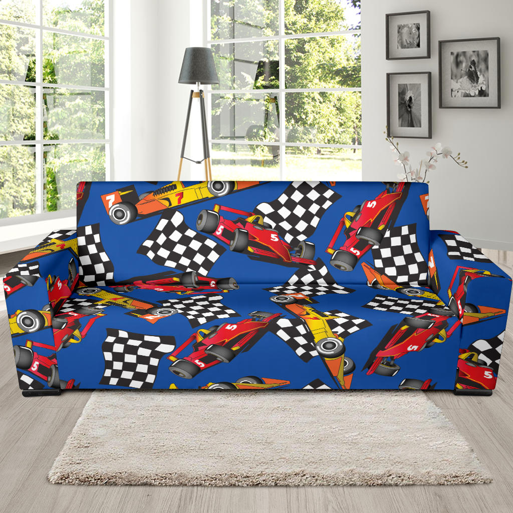 Racing Pattern Print Design A01 Sofa Slipcover