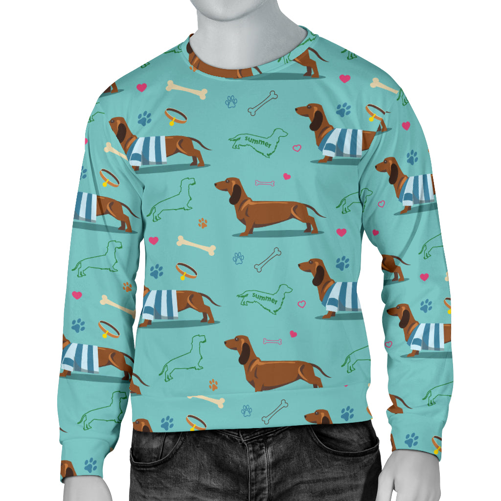 Dachshund Paw Decorative Print Pattern Men Long Sleeve Sweatshirt