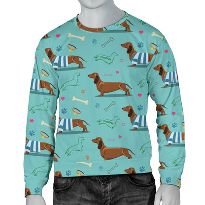 Dachshund Paw Decorative Print Pattern Men Long Sleeve Sweatshirt