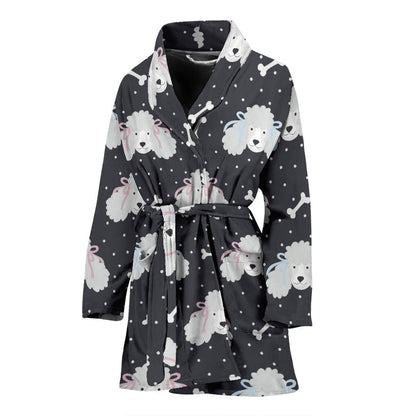 Poodle Pattern Print Design A03 Women Bathrobe