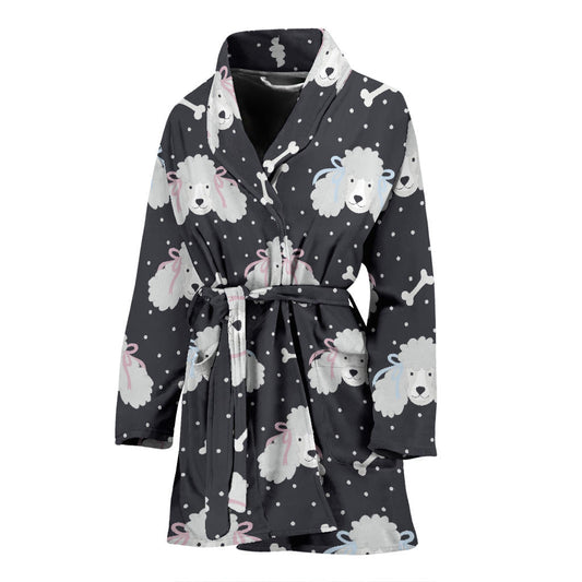 Poodle Pattern Print Design A03 Women Bathrobe
