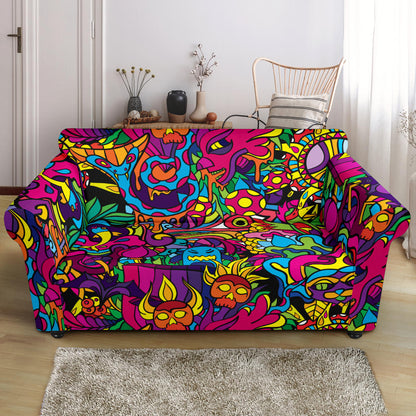 Trippy Print Design LKS304 Loveseat Couch Slipcover
