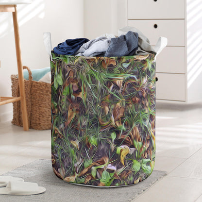 Camouflage Realistic Tree Print Laundry Basket