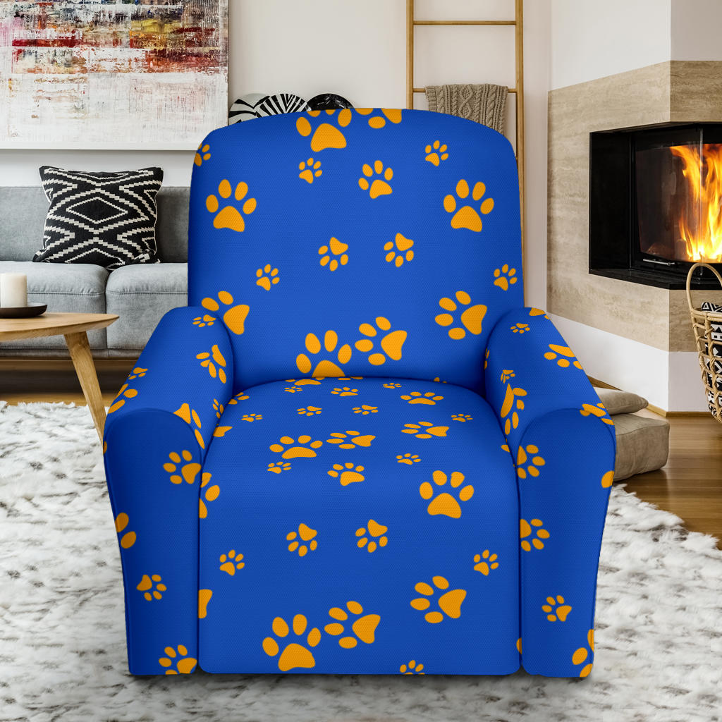 Paw Pattern Print Design A03 Recliner Slipcover with Pocket