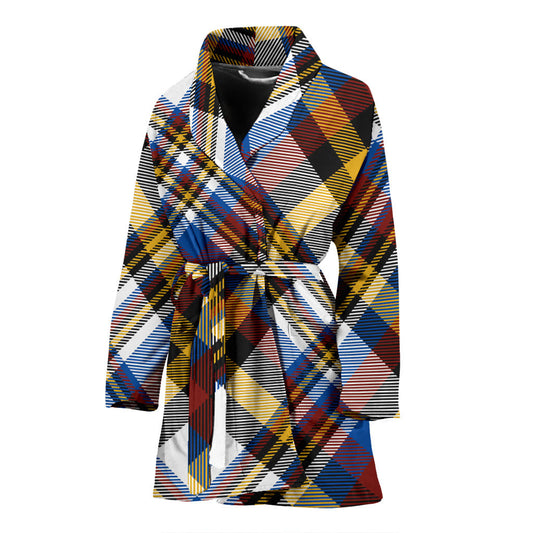 Madras Pattern Print Design 01 Women Bathrobe
