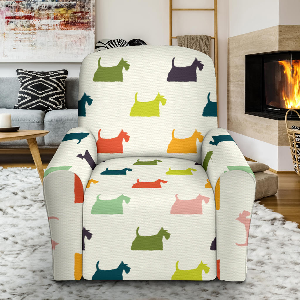 Scottish Terriers Print Design LKS305 Recliner Slipcover with Pocket