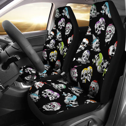 Skull Print Design LKS3013 Car Seat Covers